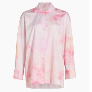 Alejandra Alonso Rojas Pink Tie-Dye Oversized Button Down Shirt Size 4